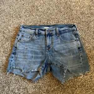 Blue denim shorts